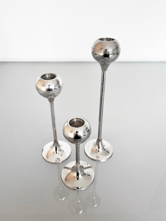 Image 1 of Ensemble vintage de trois chandeliers style Space Age années 70