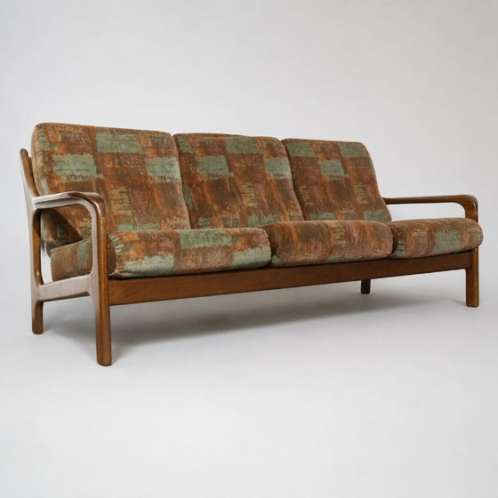 Divano vintage a 3 posti con struttura in teak degli anni '60. – Divani 3 posti, Wood (photo 5 of 5)