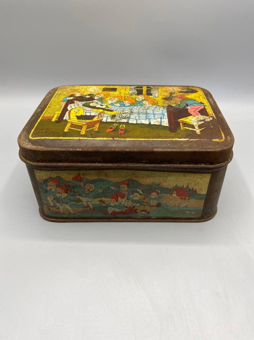 Lithographed Tin Biscuit Box – Snow White and the Seven Dwarfs – Damoiseau – – decoratieve objecten, Metal (photo 2 of 10)