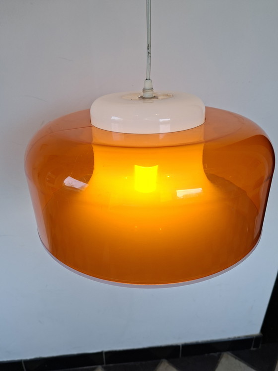 Image 1 of Massive Orange vintage space age pendant lamp