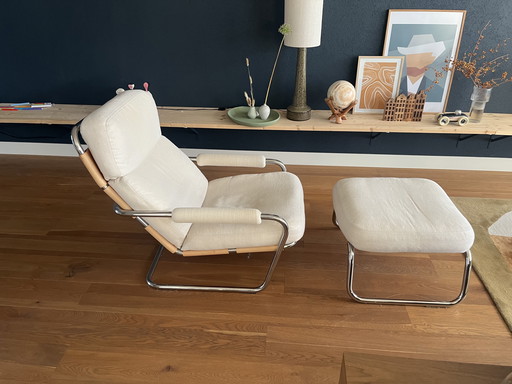 Te koop gelderland 601 mr oberman fauteuil en poef 