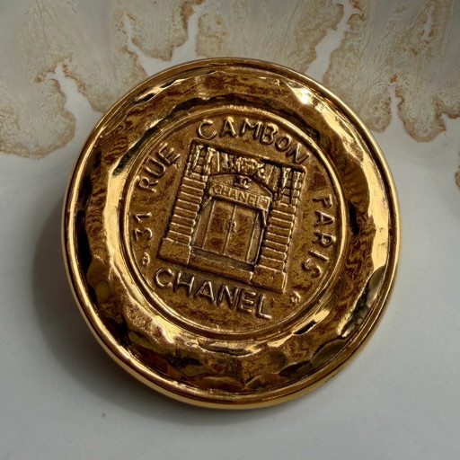 Chanel Vintage Rue Cambon vergoldete Brosche