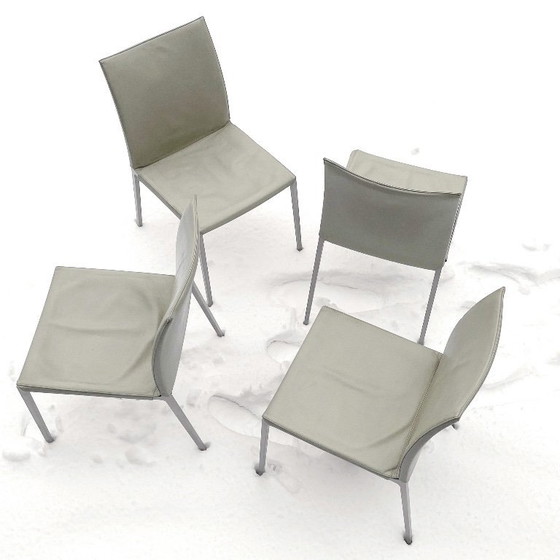 Image 1 of 4x Zanotta Lia eetkamerstoelen ivory