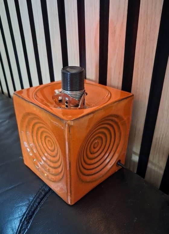 Image 1 of Vintage Steuler Keramik Space Age Cube Lamp – Cari Zalloni 1970s Zyklon