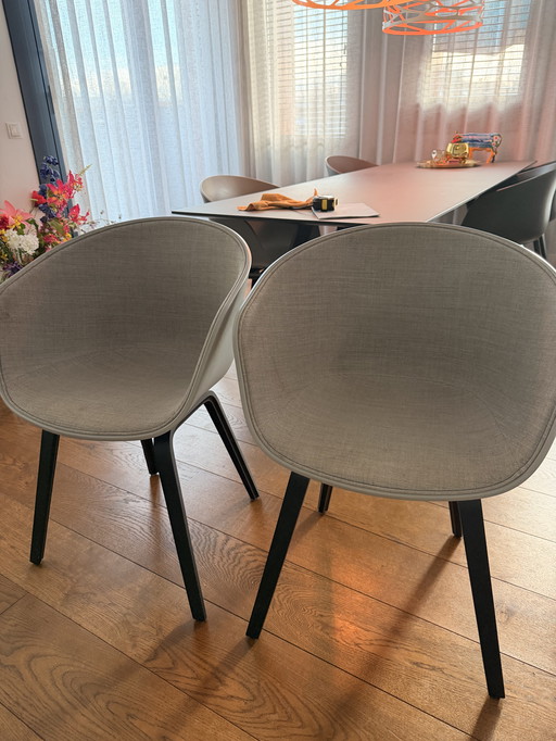 2x Hay AAC26 dining chairs, partially upholstered