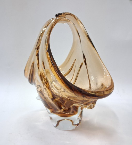 Cestino in vetro artistico vintage