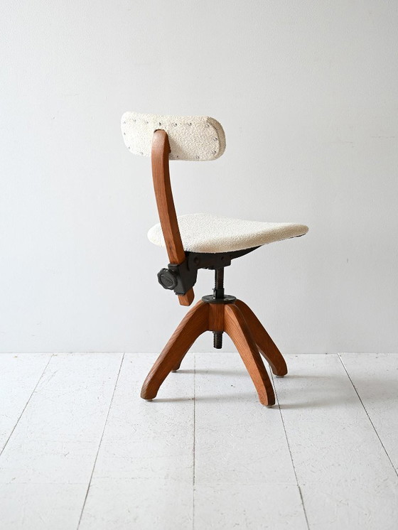 Image 1 of 1920s Scandinavian Oak Swivel Office Chair