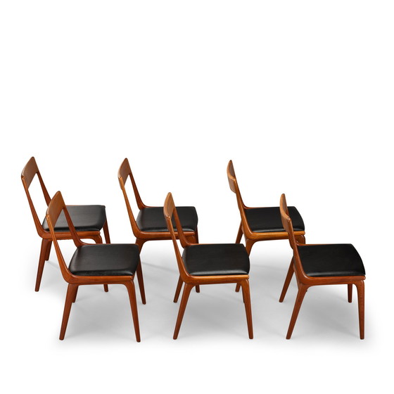 Image 1 of Design danois Chaises Boomerang Modèle 370 par Erik Christensen pour Slagelse Mobelvaerk, Lot de 6