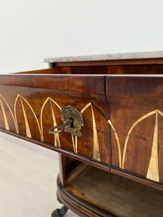 Image 1 of Cassettone - Noce - Comò con specchiera