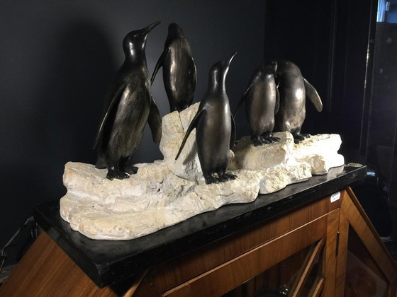 Sculpture de pingouins Art Déco en métal peint et terre cuite, années 1930 – Marble, Metal, Art Deco (photo 11 of 18)