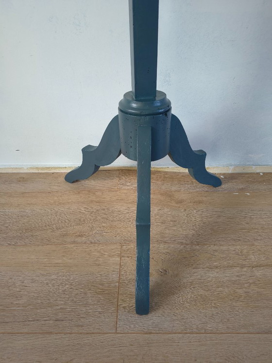 Vintage Wooden Standing Coat Rack – Petrol Blue (photo 6 of 6)