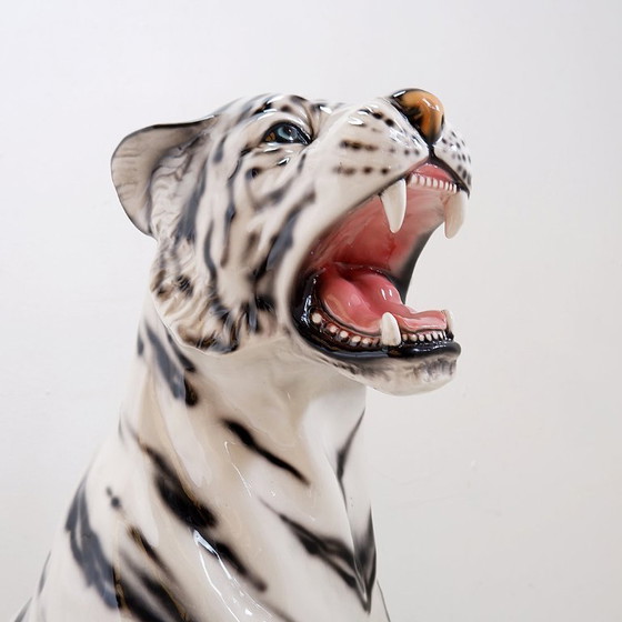 Image 1 of Ceramic White Tiger - Ceramiche boxer, Italy