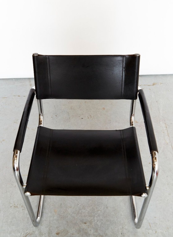 Image 1 of Bauhaus-Leder-Cantilfer, hergestellt von Fasem, Italien