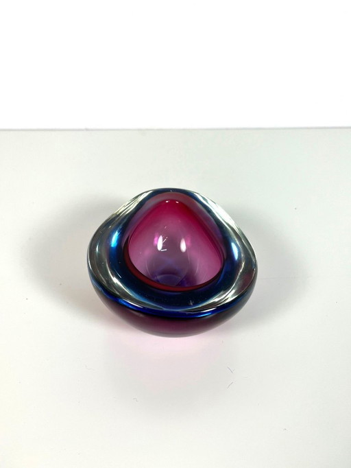 Cuenco Sommerso de cristal de Murano de Flavio Poli para Seguso Italia, década de 1960