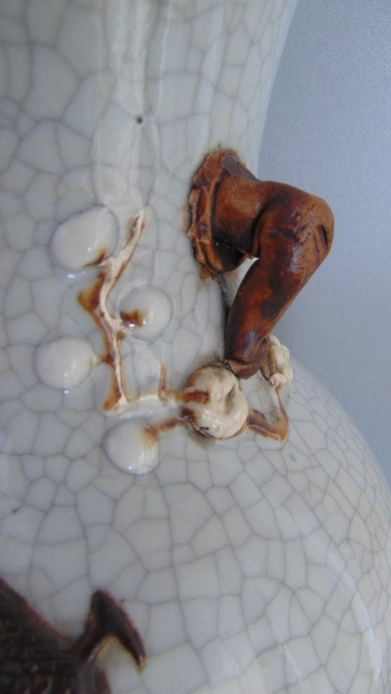 Image 1 of Große Vase aus Craquelé-Ware aus Nanking, 19.