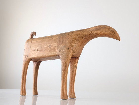 Image 1 of Sculpture abstraite d'animal en bois, design scandinave du milieu du XXe siècle