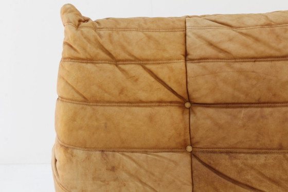 Image 1 of Poltrona angolare vintage Togo in pelle cognac di Michel Ducaroy per Ligne Roset