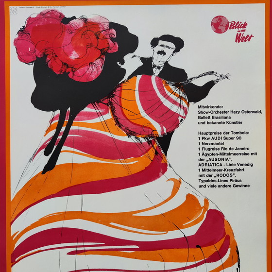 Image 1 of Affiche vintage Allemagne / Bal du cinéma et de la presse 1967