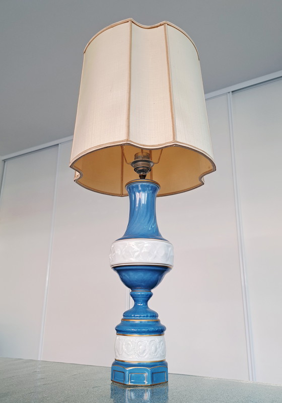 Image 1 of Lámpara de mesa francesa 'Couleuvre' de porcelana