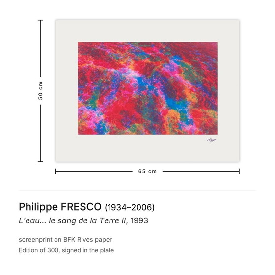 Image 1 of Philippe FRESCO Wasser... das Blut der Erde II Siebdruck 1993