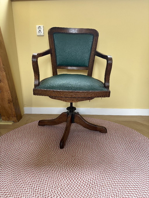 Classic green wooden office chair