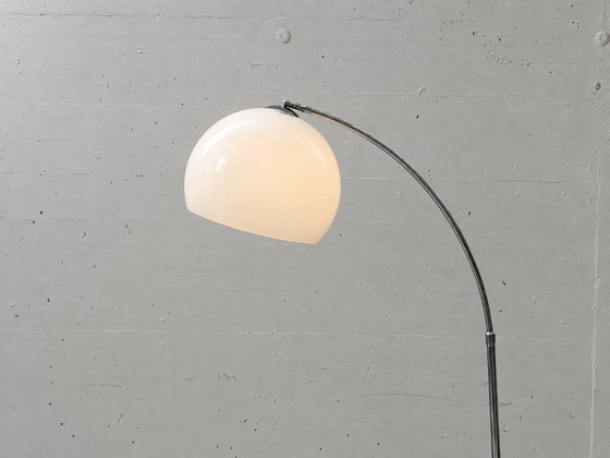Lampadaire arc Vintage Space-Age – Chrome, Verre Acrylique & Marbre de Carrare, années 70 – Glass (photo 13 of 13)