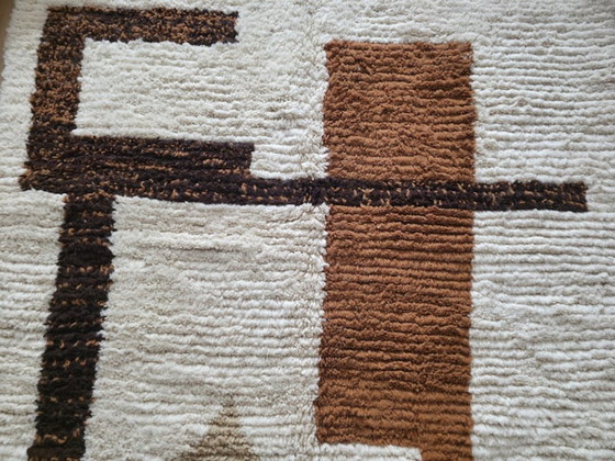 Image 1 of Handgeweven Marokkaans Berber wollen tapijt 3x2m | Abstract Beni Ourain tapijt