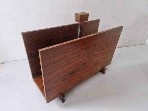 Rosewood Veneer Vintage Magazine Rack