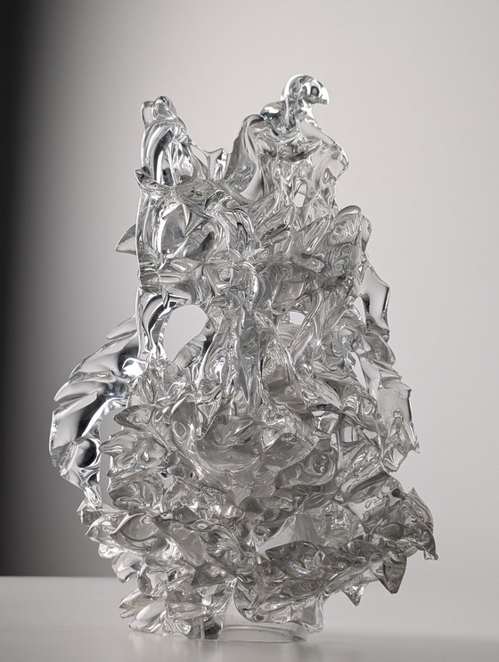 Image 1 of Sculpture en cristal et corail, René Roubicek, République tchèque, années 1960