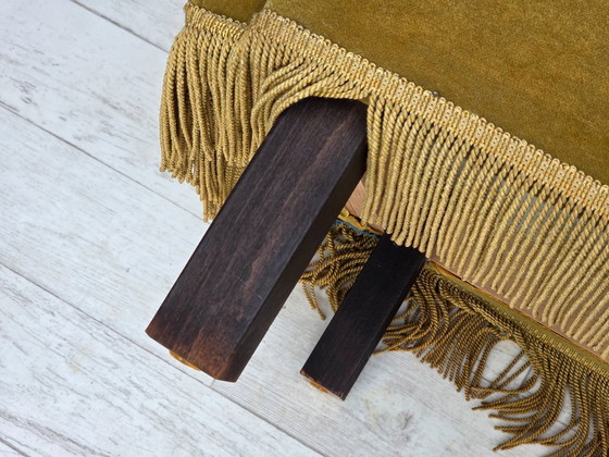 Image 1 of Anni '70, divano danese a 3 posti, velluto originale verde chiaro per mobili.