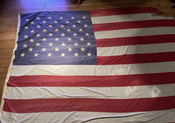 Image 1 of Bandiera americana d'epoca con stelle cucite