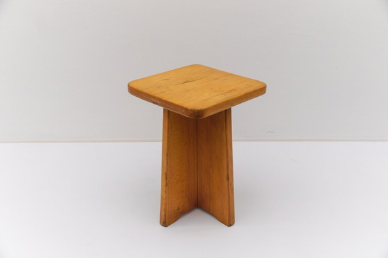 Image 1 of Conjunto de 6 taburetes de roble al estilo de Pierre Chapo, Francia, años 60