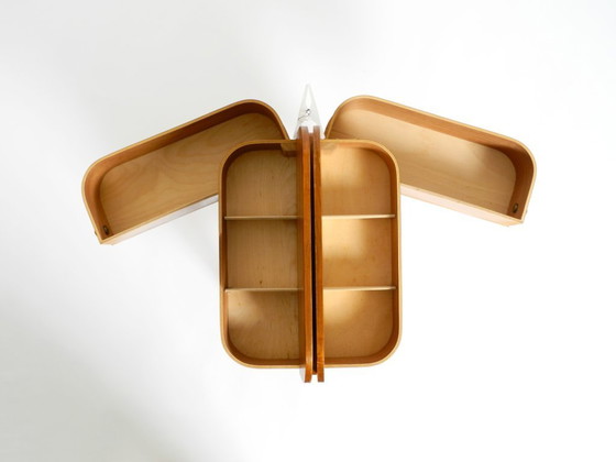 Image 1 of Beautiful original Mid Century sewing box with teak veneer and many compartments
