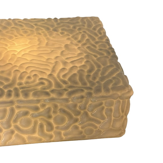 Image 1 of Art deco (Style) - Ceiling or wall mounted lamp with opaline glas and metal mount - ca. 1960, Czechoslovakia