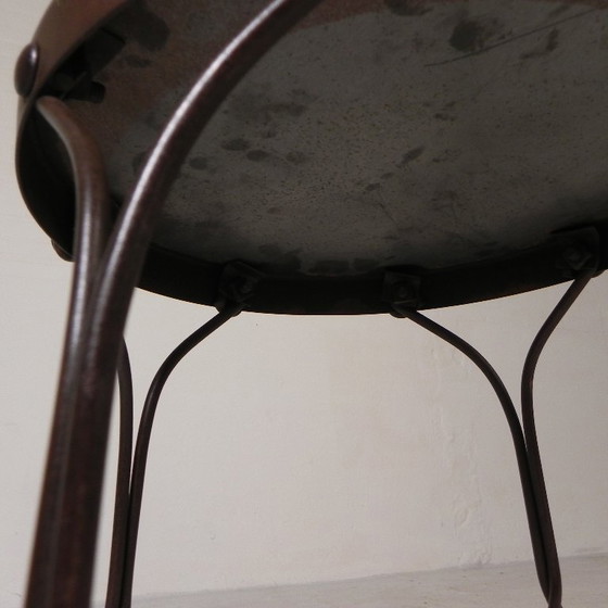 Image 1 of Elegant steel American ice cream parlor chair, 1940s