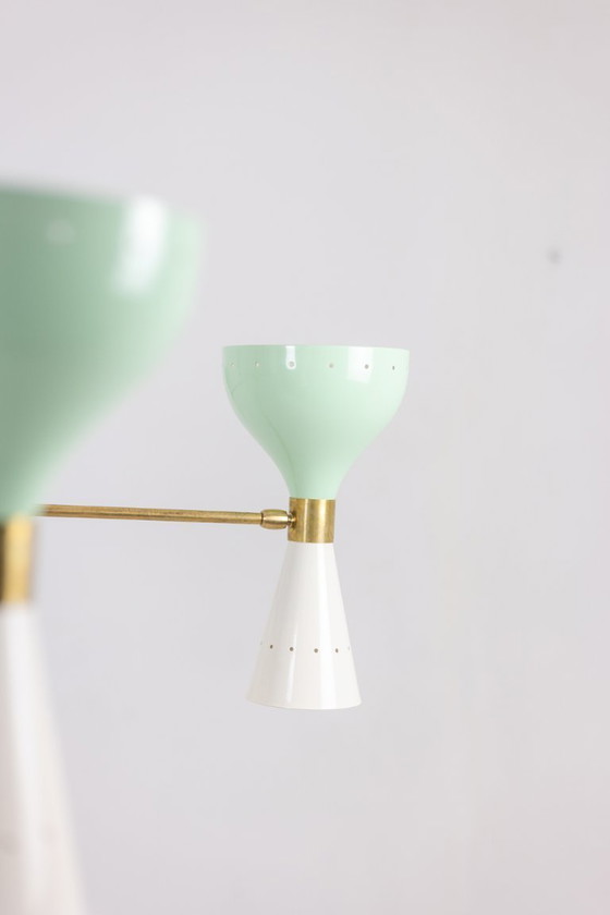 Image 1 of Stralende diabolokroonluchter met 12 kaarslampen. Eigentijds.