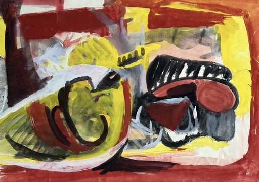 Marcus de Vestele - Grande peinture abstraite Cobra de 1975