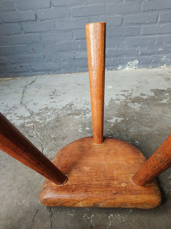 Tabouret vintage en chêne des années 60 - tabouret dans le style de Perriand – Bois (photo 14 of 14)