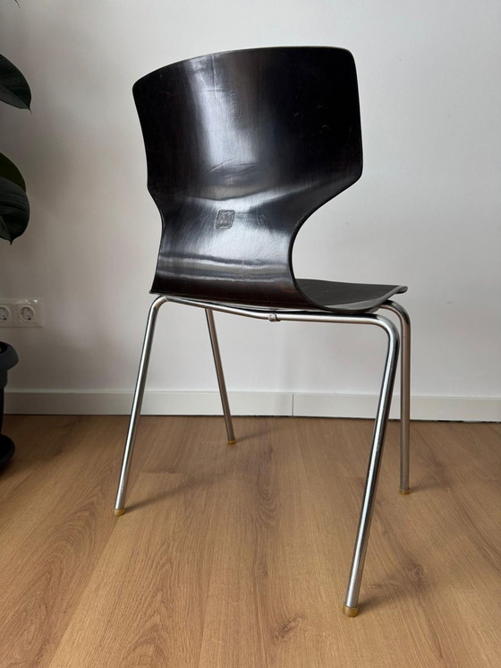 Image 1 of Silla apilable FLÖTTOTO Silla de comedor Pagwood MID Century