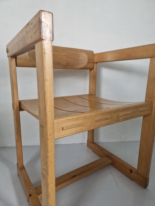 Edvin Helseth Trybo Fureka 313 Pine Brutalist Dining Chair