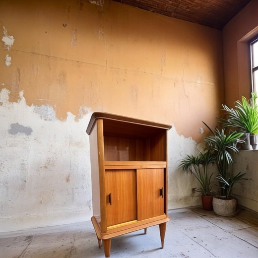 Mid - Century 1950 cabinet - compass legs & brass shoes