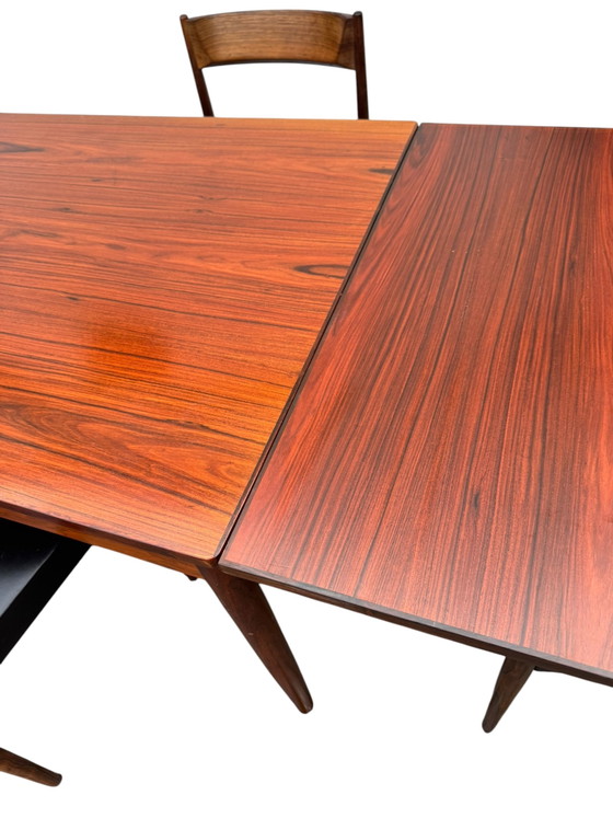 Ensemble de salle à manger complète scandinave vintage en palissandre – Salles à manger complètes, Bois, Skaï (photo 5 of 10)