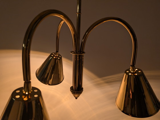 Image 1 of Lampada da soffitto in ottone di Valenti, anni &#39;70