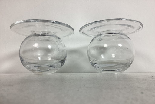 2 x Saturn vaas glas Nanny Still sixties