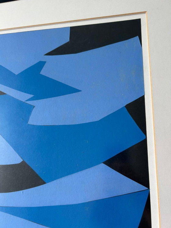 Image 1 of Collage litografía 1991 Dinamarca azul
