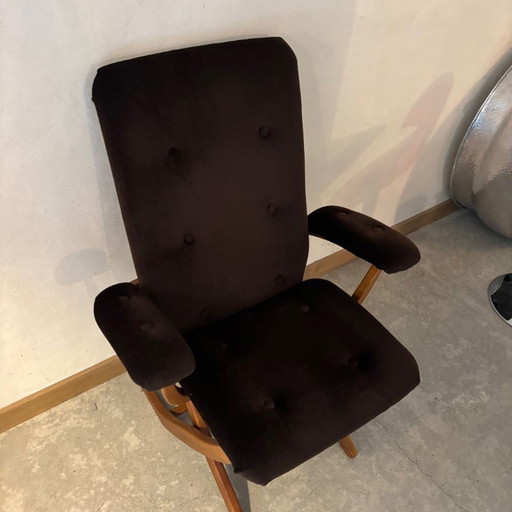 Vintage Scandinavian-style reclining armchairs with adjustable tilt