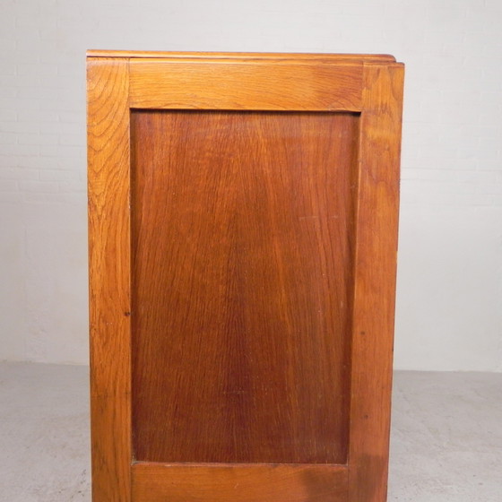 Image 1 of Oak Shutter Cabinet With 2 Shutters, 121 Cm High