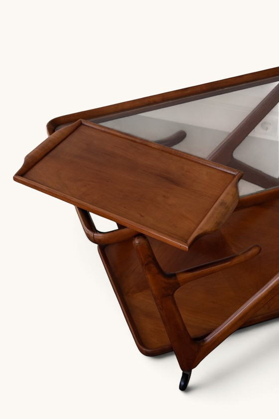Carrello/carrello bar di Cesare Lacca per Cassina, anni '50 – Carrelli bar, Glass, Wood (photo 14 of 14)