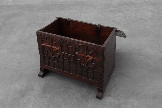 Image 1 of 16th Century Gothic Carved Oak Chest, France