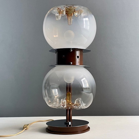 Image 1 of Lampada vintage in vetro di Murano con lattimo, design scultoreo italiano, anni '60-'70